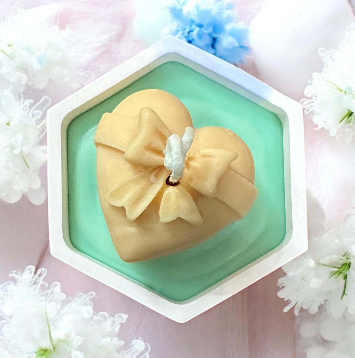 Handmade Baby blue Treasure Holder with Egyptian Cotton fragrance candle