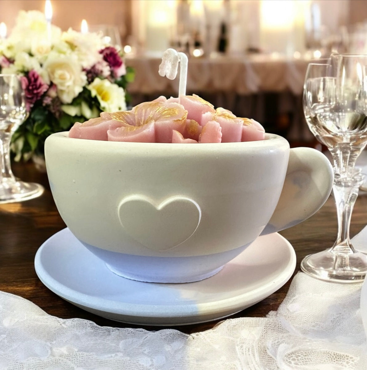 Heart mug with French Vanilla Eco Soy Candle