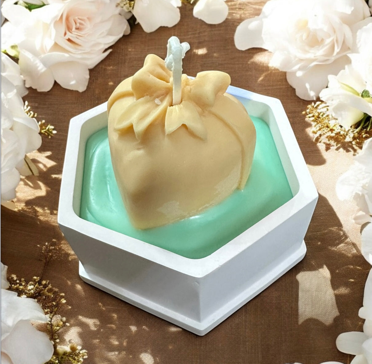 Handmade Baby blue Treasure Holder with Egyptian Cotton fragrance candle