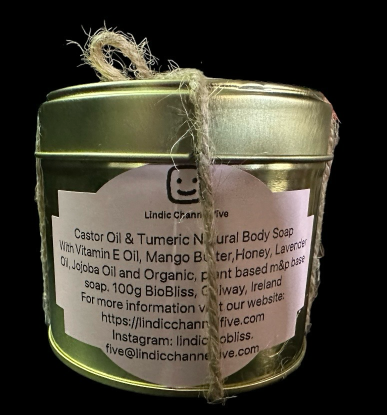 Castor Oil & Tumeric Natural Body Soap 100g In A Tin