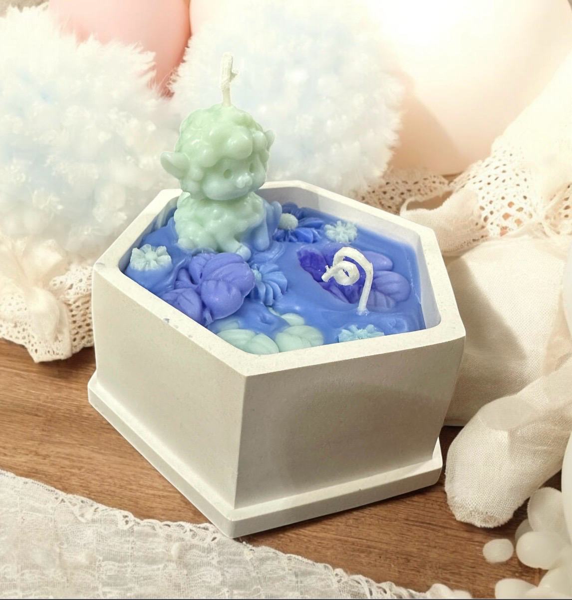 Cute mini sheep Soy Candle French vanilla essence