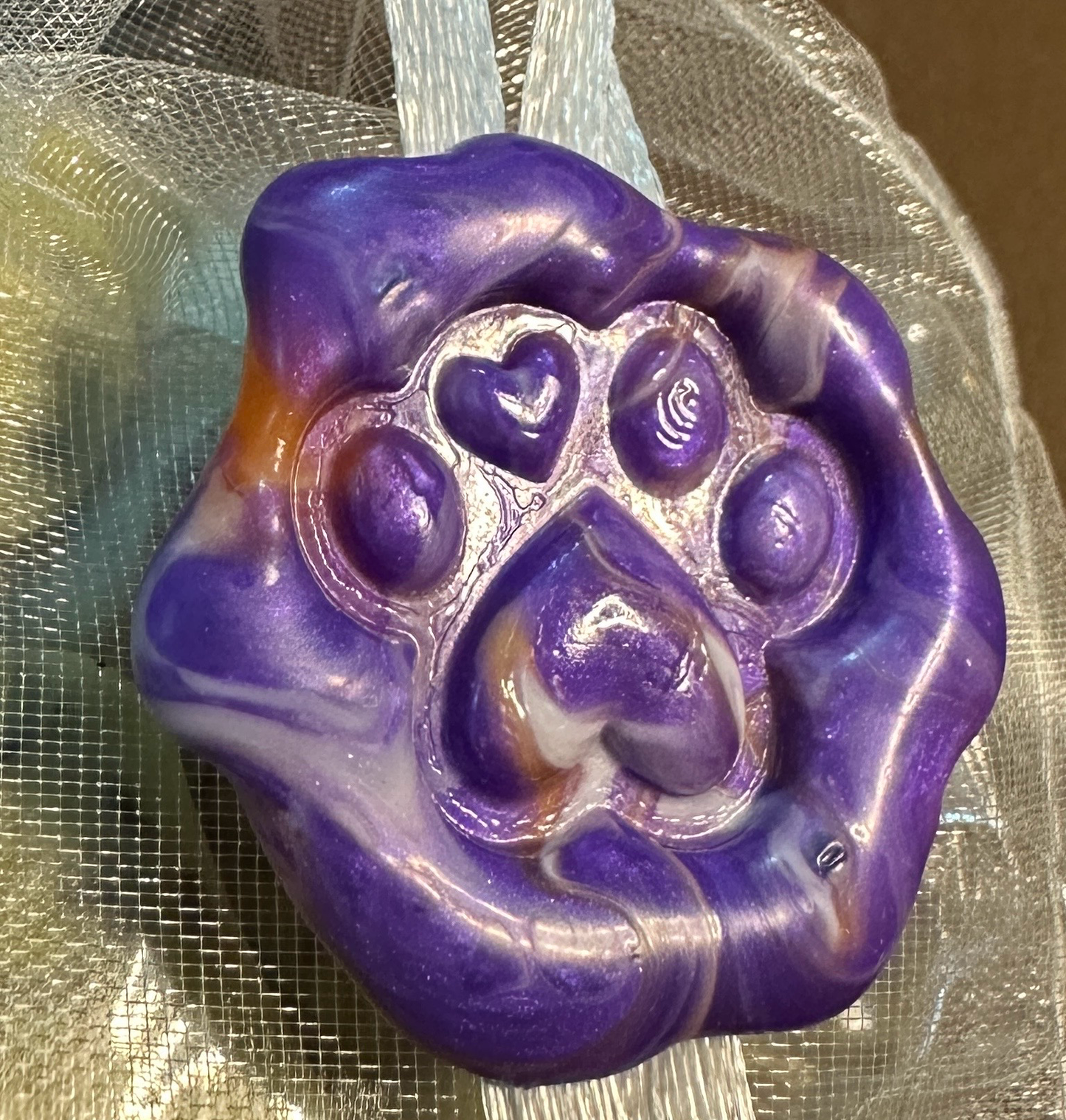 Doggy paw with 2 hearts handmade Wax Seal