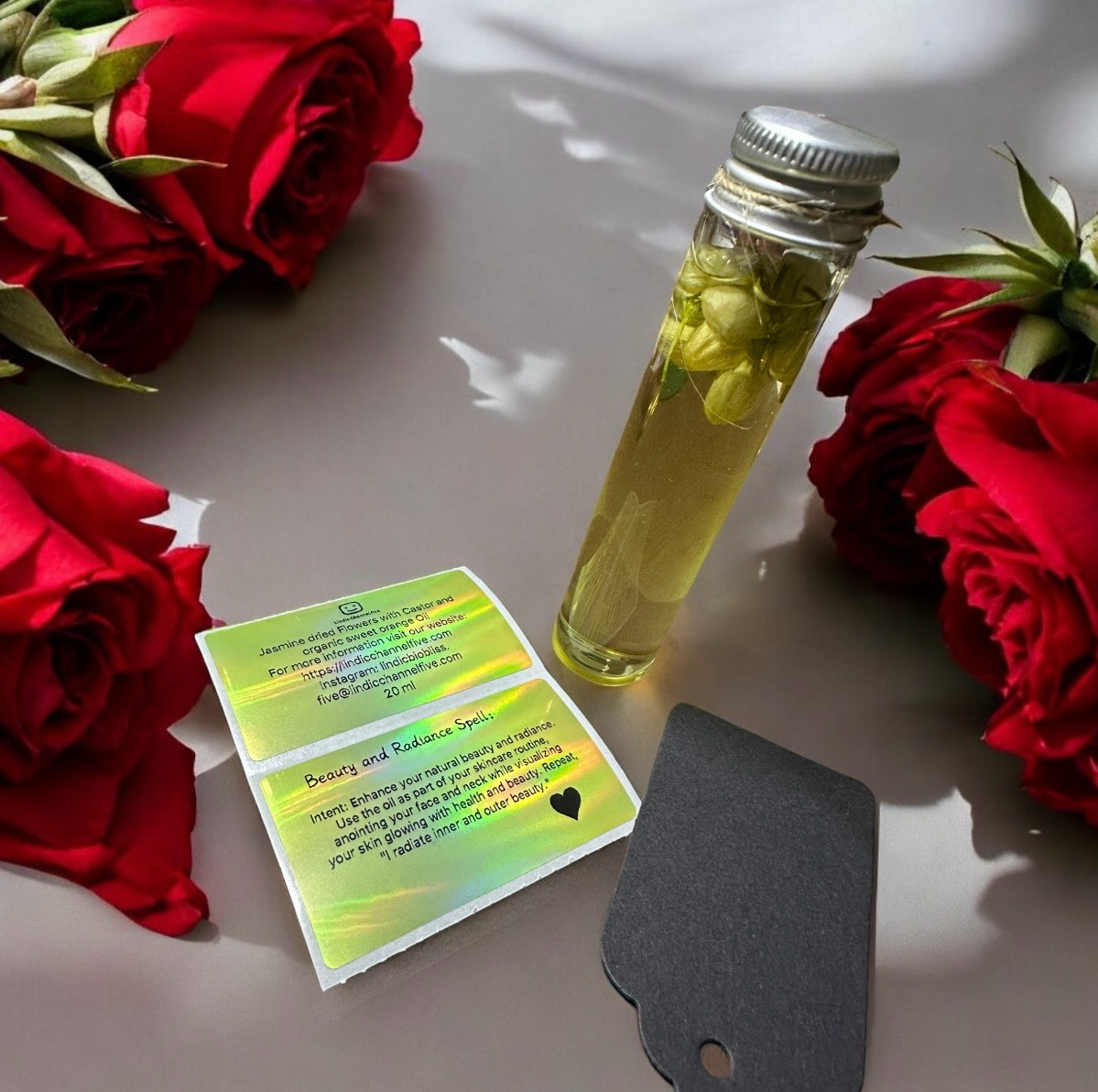 Jasmine dried Flowers with Castor and Organic sweet orange Oil