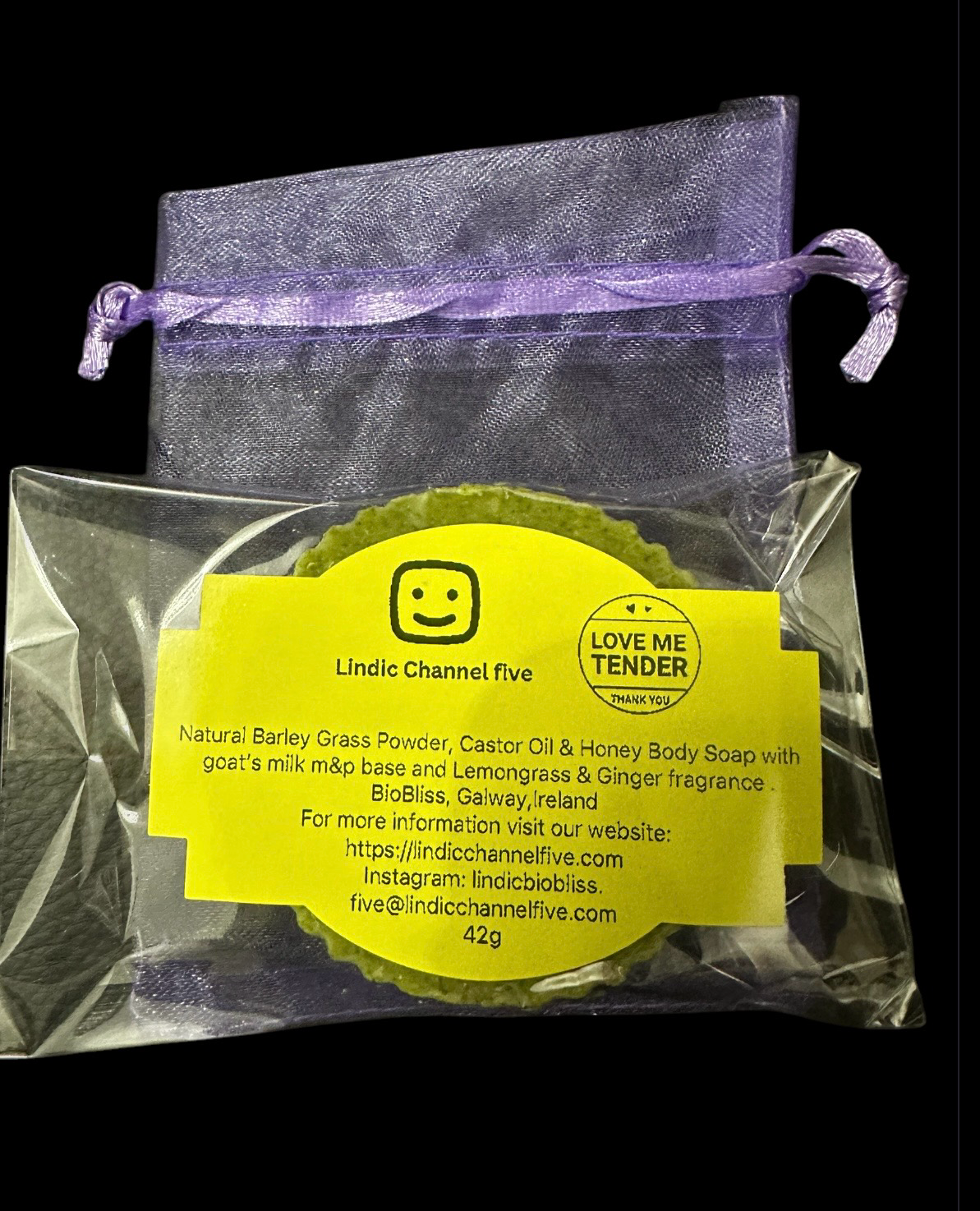 Natural Barley Grass Powder, Castor Oil & Honey Body Soap 42g