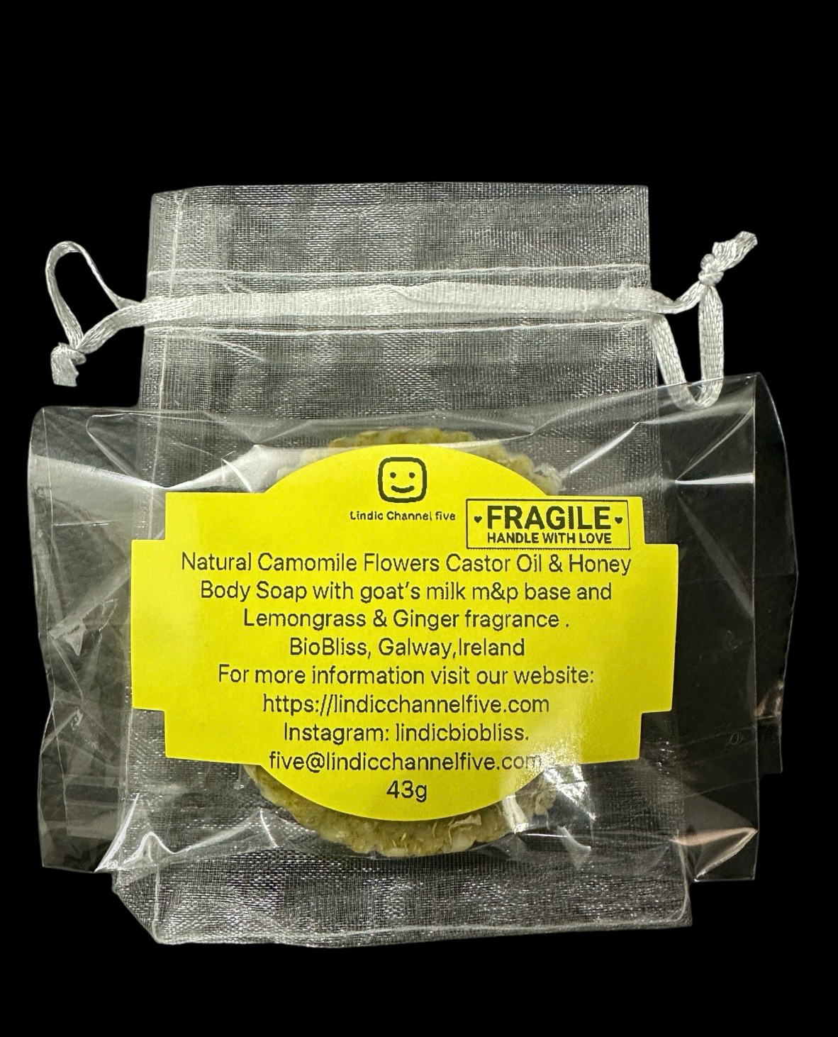 Natural Chamomile Flowers, Castor Oil & Honey Body Soap 43g
