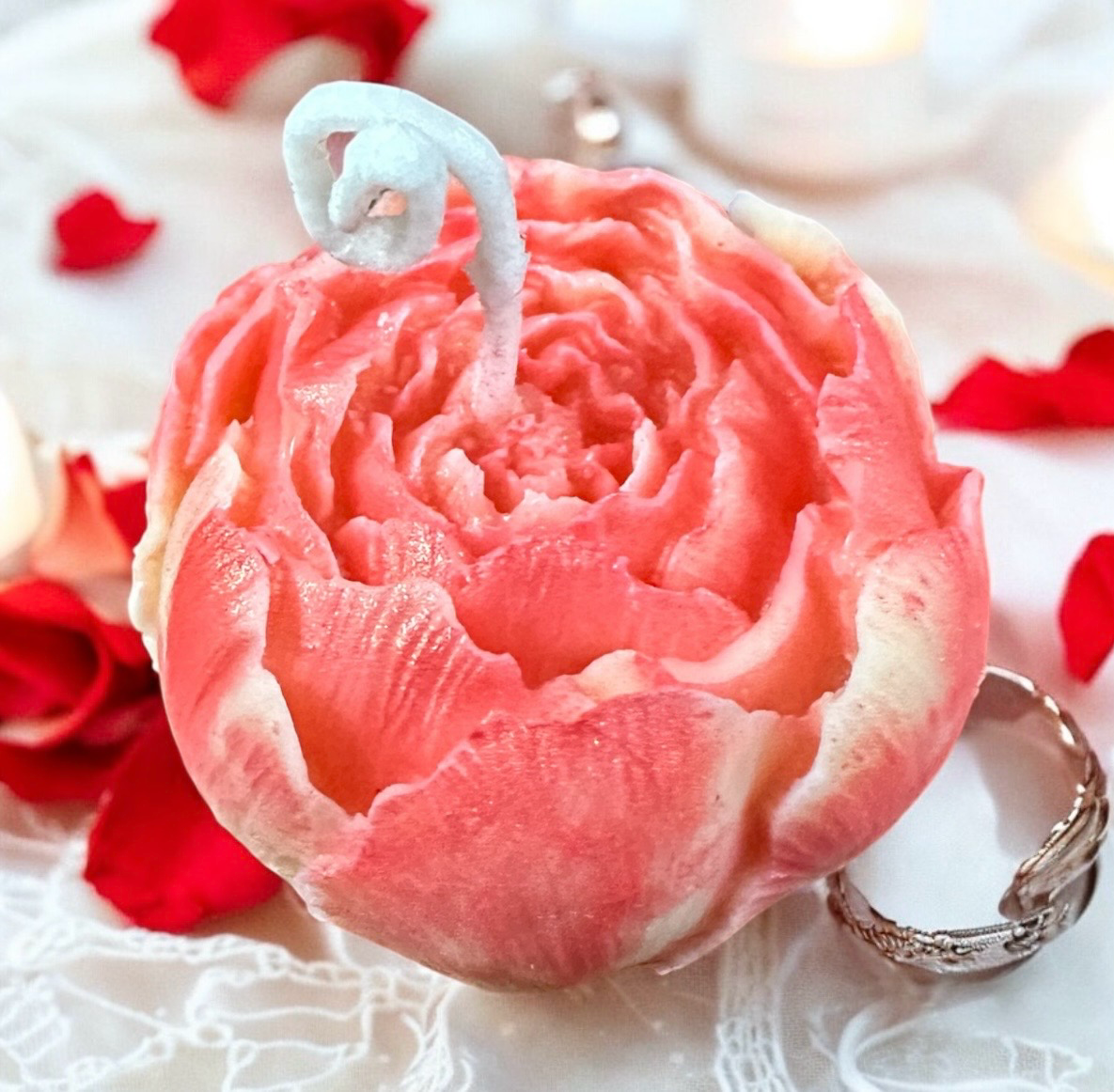 Soy & Coconut wax candle, Rose, Egyptian cotton