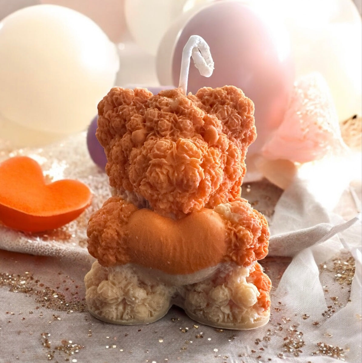 Eco soy wax candle with French Vanilla essence Teddy bear