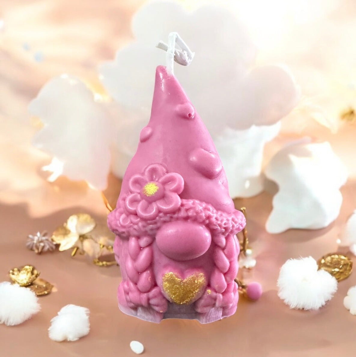 Eco soy wax candle with French Vanilla essence cute Gnome