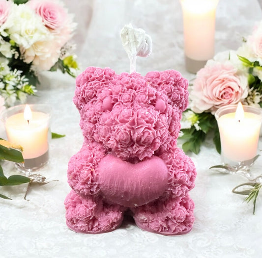 Eco soy wax candle with French Vanilla essence cute Teddy bear