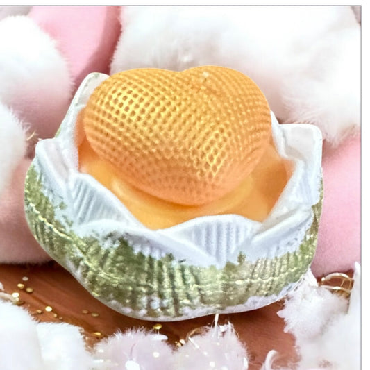 Orange/gold Heart French Vanilla Eco Soy Candle