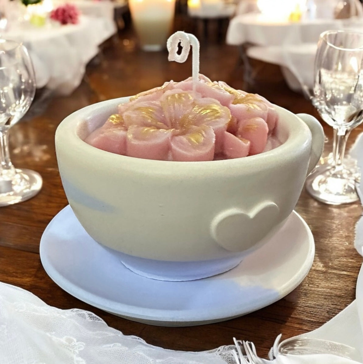Heart mug with French Vanilla Eco Soy Candle