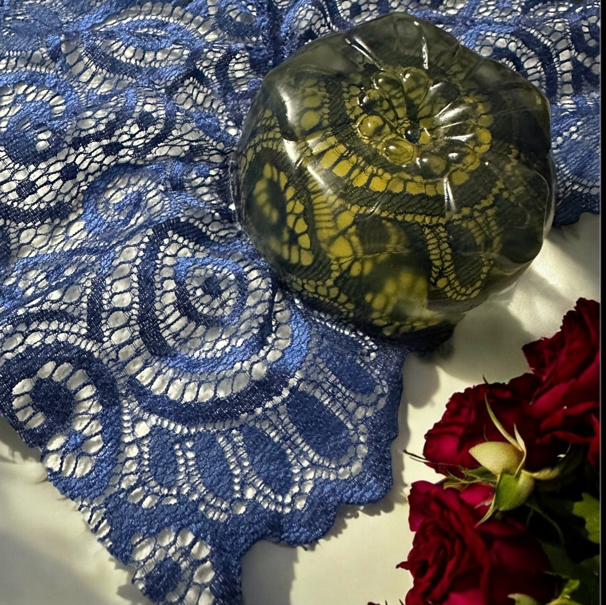 Bergamot, Patchouli, Honey…..in Blue Body Soap 120g