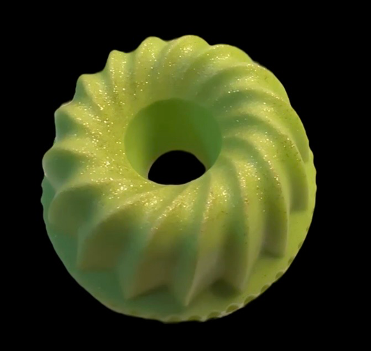 Girly Apple Green Glittery & White Cotton Lace Body Soap 75 g