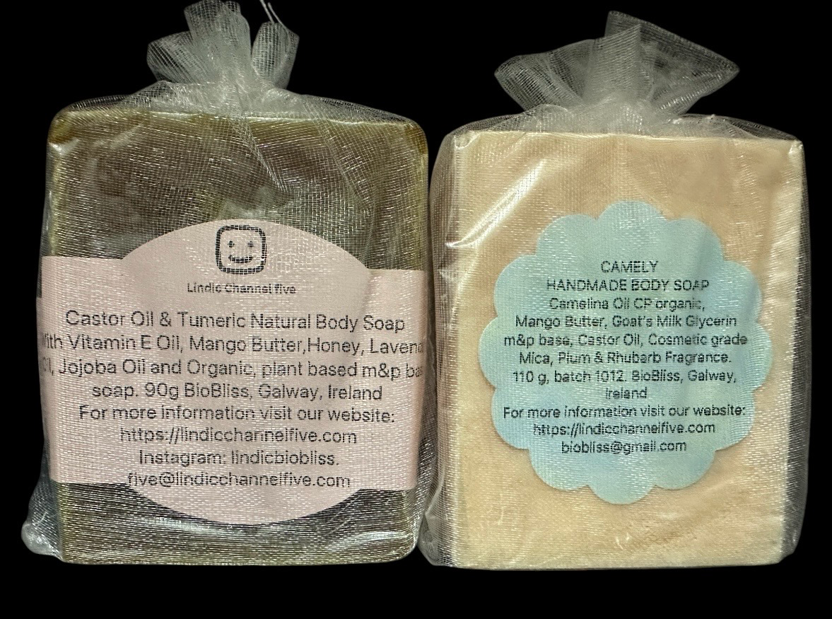 Hydration & Glow with Camelina Oil and Goat’s Milk, Nourish & Soothe with Turmeric and Honey In Reusable Canvas/Cotton Bag