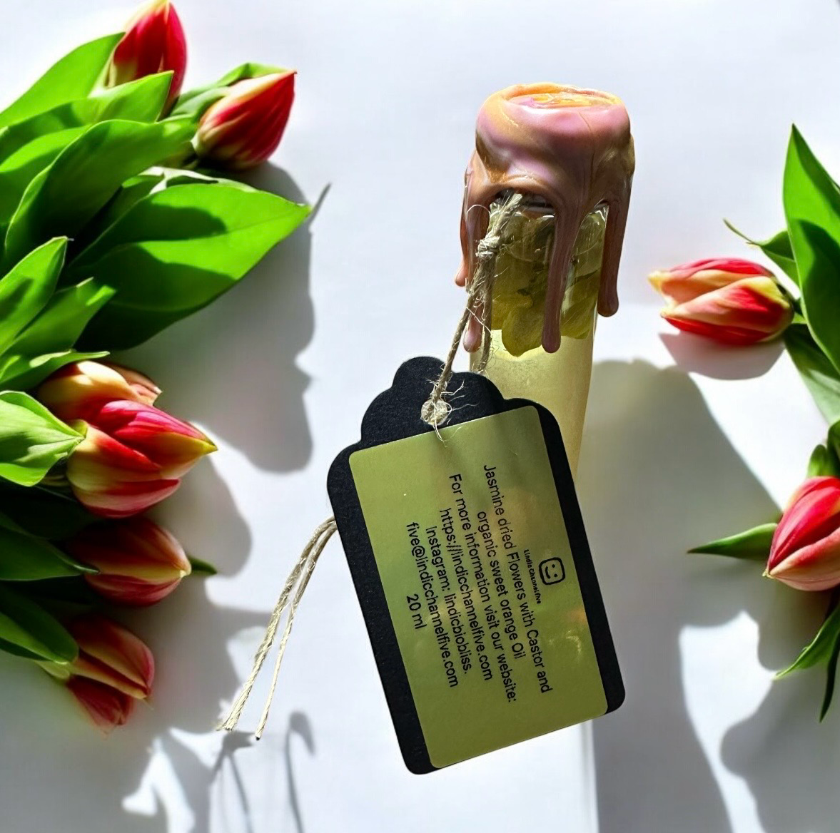 Jasmine dried Flowers with Castor and Organic sweet orange Oil