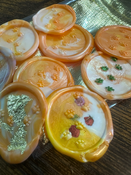 Wax seals, dog paw, 9/1