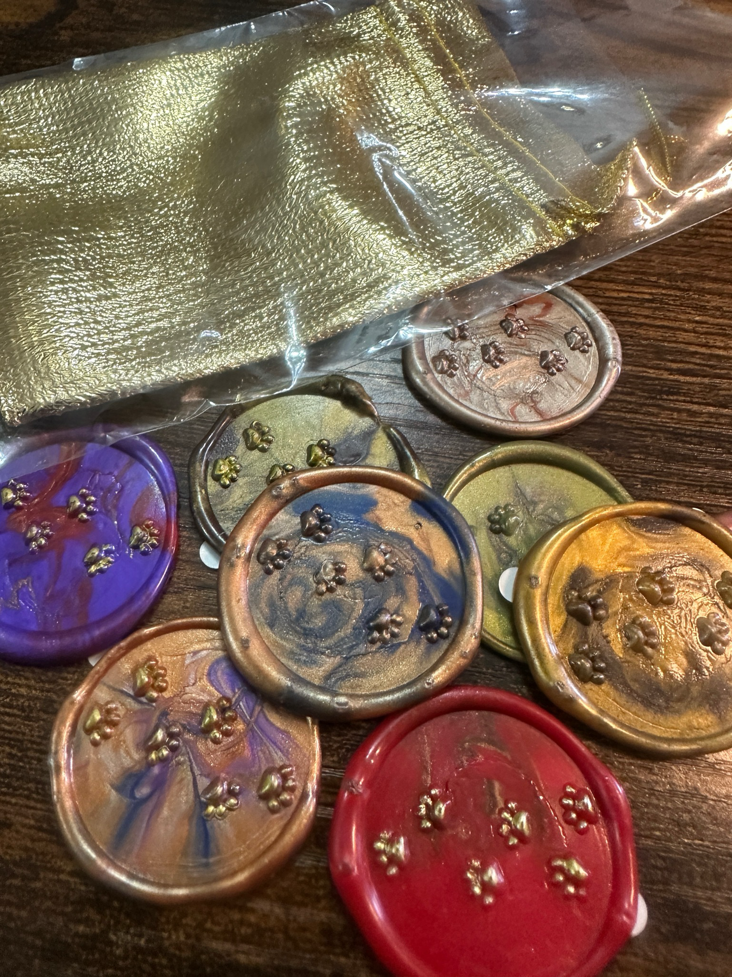 Wax seals, dog paw, 9/1