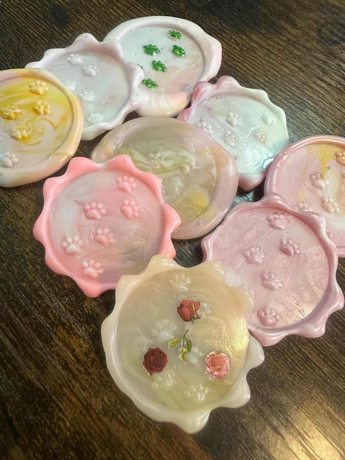 Wax seals, dog paw, 9/1