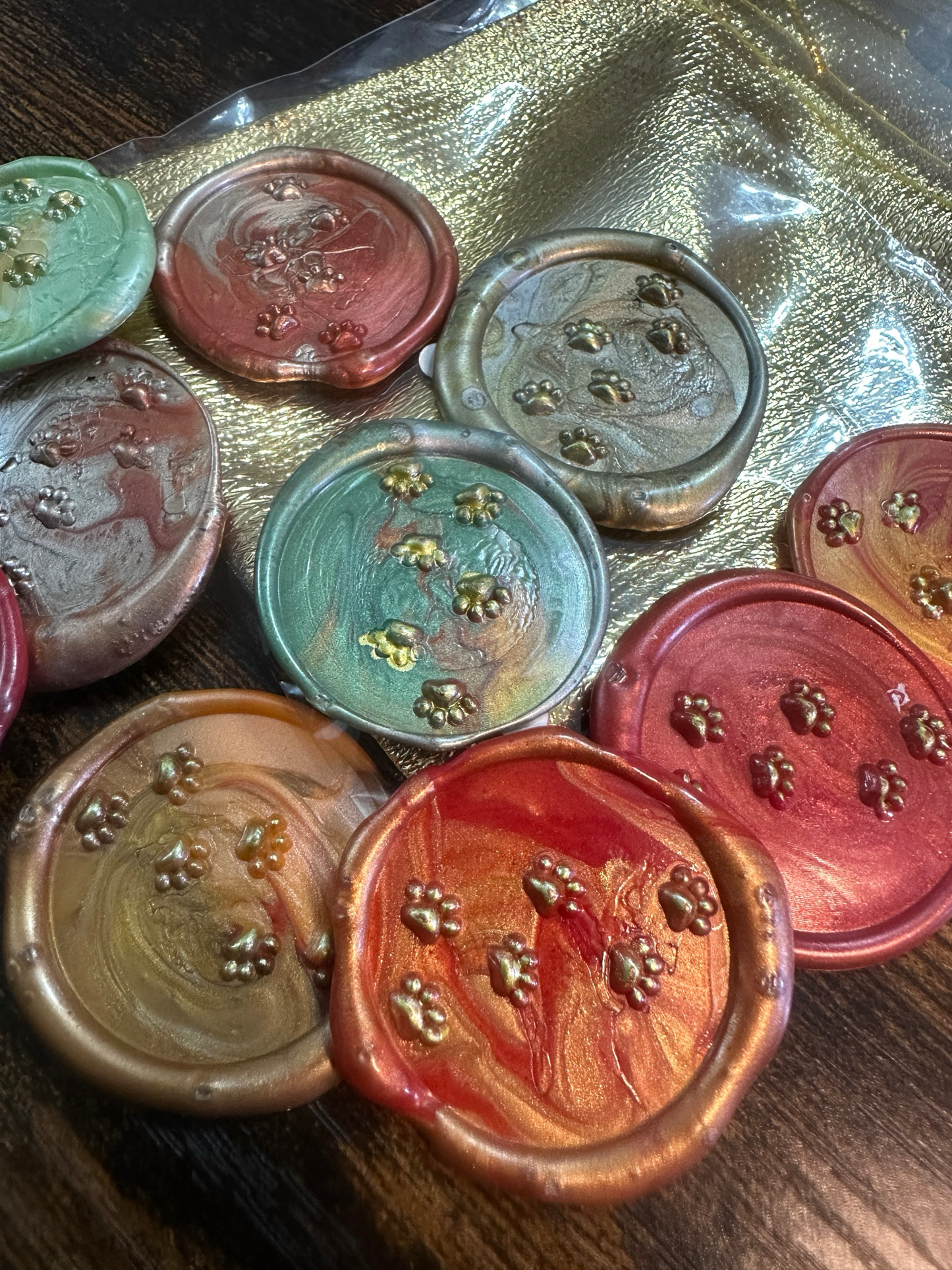 Wax seals, dog paw, 9/1